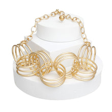 Load image into Gallery viewer, Collar Gold Chunky Coiled Wire Rings Necklace
