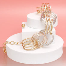 Load image into Gallery viewer, Collar Mixed Metal Chunky Coiled Wire Rings Set
