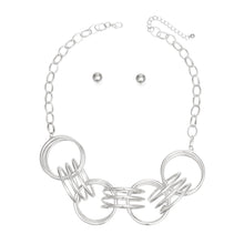 Load image into Gallery viewer, Collar Silver Chunky Coiled Wire Rings Necklace
