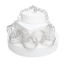 Load image into Gallery viewer, Collar Silver Chunky Coiled Wire Rings Necklace
