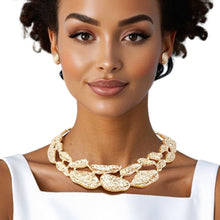 Load image into Gallery viewer, Collar Gold Melted Metal Rigid Armor Necklace

