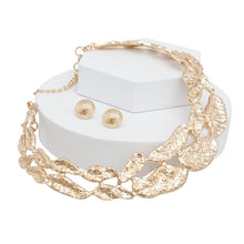 Load image into Gallery viewer, Collar Gold Melted Metal Rigid Armor Necklace

