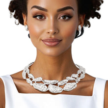 Load image into Gallery viewer, Collar Silver Melted Metal Rigid Armor Necklace
