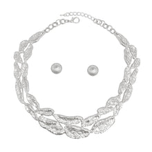 Load image into Gallery viewer, Collar Silver Melted Metal Rigid Armor Necklace
