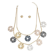 Load image into Gallery viewer, Statement Mixed Metal Wavy Disc Tube Necklace
