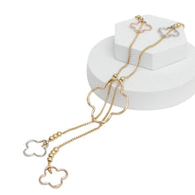 Load image into Gallery viewer, Negligee Long Mixed Box Chain Quatrefoil Necklace
