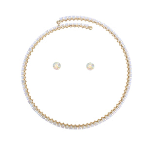 Choker Gold Memory Wire Aurbo Marquise Necklace