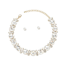 Load image into Gallery viewer, Jeweled Collar Gold Round Baguette Crystal Set
