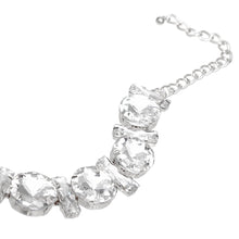 Load image into Gallery viewer, Jeweled Collar Silver Round Baguette Crystal Set
