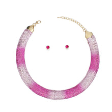 Load image into Gallery viewer, Collar Pave Fuchsia Stone Torque Necklace Women
