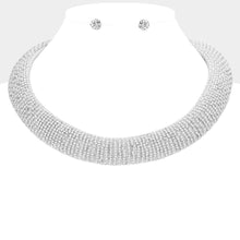 Load image into Gallery viewer, Collar Silver Pearl Stone Torque Necklace Women
