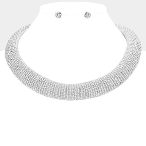 Collar Silver Pearl Stone Torque Necklace Women