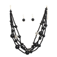 Load image into Gallery viewer, Necklace Matte Black Disco Ball Bead Set for Women
