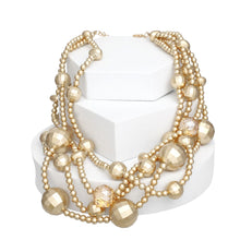 Load image into Gallery viewer, Necklace Matte Gold Disco Ball Bead Set for Women
