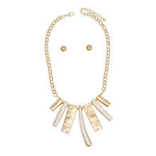 Load image into Gallery viewer, Bib Gold Sculptural Silhouette Glam Bar Necklace
