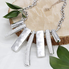Load image into Gallery viewer, Bib Silver Sculptural Silhouette Glam Bar Necklace
