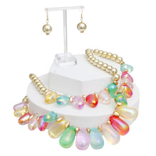 Load image into Gallery viewer, Beaded Multi Iridescent Teardrop Bead Necklace
