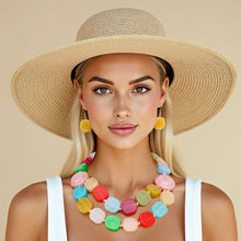 Load image into Gallery viewer, Bead Multicolor Marbled Geometric Chunky Necklace

