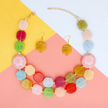 Load image into Gallery viewer, Bead Multicolor Marbled Geometric Chunky Necklace
