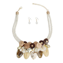 Load image into Gallery viewer, Bib Marine Chic Shell and Wood Bead Necklace
