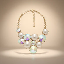 Load image into Gallery viewer, Bib Chunky Aurbo Crystal Pearl Evening Necklace
