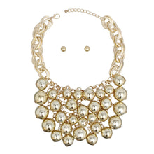 Load image into Gallery viewer, Bib Opulent Ball Bead Gold Chainmaille Necklace
