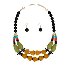 Load image into Gallery viewer, Beaded Mustard Stone Ethnic Chic Layered Necklace
