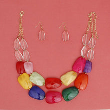 Load image into Gallery viewer, Collar Vibrant Marbled Multicolor Bead Necklace
