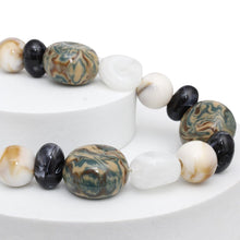 Load image into Gallery viewer, Beaded Black White Dreamy Oceanic Chunky Necklace
