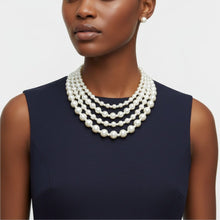 Load image into Gallery viewer, Cream Pearl Sophisticated 4 Layer Classic Necklace
