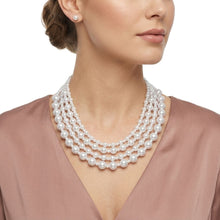 Load image into Gallery viewer, White Pearl Sophisticated 4 Layer Classic Necklace
