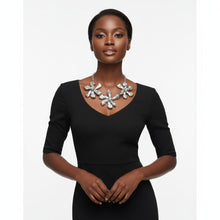 Load image into Gallery viewer, Bib Silver Chunky Floral Organic Petal Necklace
