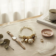 Load image into Gallery viewer, Toggle 6 Strand Cream Natural Faux Pearl Choker
