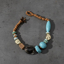 Load image into Gallery viewer, Tribal Natural Elements Turquoise Chunky Necklace
