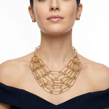 Load image into Gallery viewer, 6 Row Gold Long Oval Link Layered Chain Necklace
