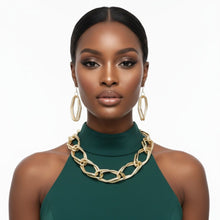 Load image into Gallery viewer, Chain Gold Diamond Cut Geometric Chunky Necklace

