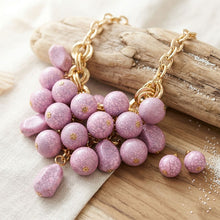 Load image into Gallery viewer, Chunky Pink Crackle Bead Chainmaille Bib Necklace
