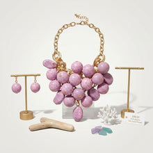 Load image into Gallery viewer, Chunky Pink Crackle Bead Chainmaille Bib Necklace
