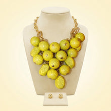 Load image into Gallery viewer, Chunky Yellow Crackle Bead Chainmaille Bib Necklace

