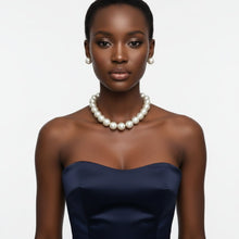 Load image into Gallery viewer, High Gloss Pearlescent Brown 24mm Bead Necklace
