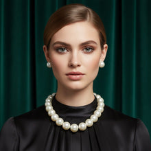 Load image into Gallery viewer, High Gloss Pearlescent Cream 24mm Bead Necklace
