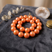 Load image into Gallery viewer, High Gloss Pearlescent Orange 24mm Bead Necklace
