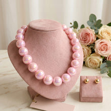 Load image into Gallery viewer, High Gloss Pearlescent Pink 24mm Bead Necklace
