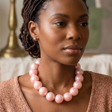 Load image into Gallery viewer, High Gloss Pearlescent Pink 24mm Bead Necklace
