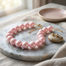 Load image into Gallery viewer, High Gloss Pearlescent Pink 24mm Bead Necklace

