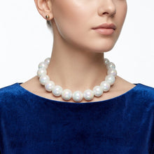 Load image into Gallery viewer, High Gloss Pearlescent White 24mm Bead Necklace
