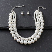 Load image into Gallery viewer, White Pearl Twisted 4 Strand Choker Necklace
