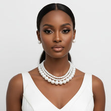 Load image into Gallery viewer, White Pearl Twisted 4 Strand Choker Necklace
