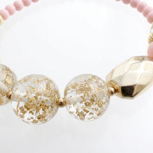Load image into Gallery viewer, Blush Pink Gold Flake Marble Beaded Necklace
