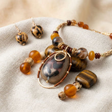 Load image into Gallery viewer, Tribal Leopard Resin Gold Wrap Choker Necklace
